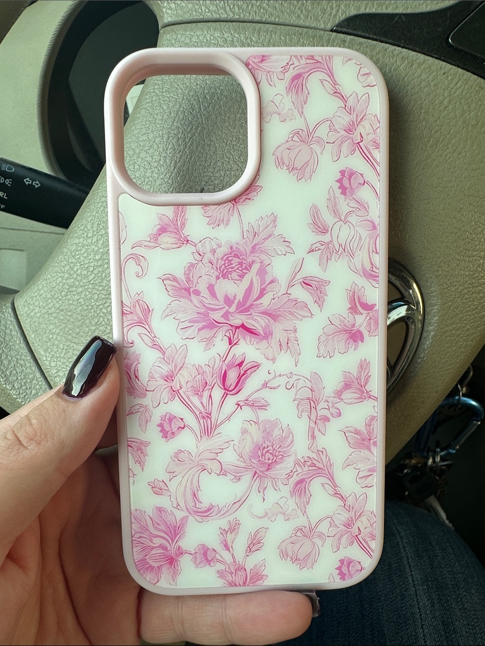Pink Floral Protective Phone Case — Elegant Slim Cover